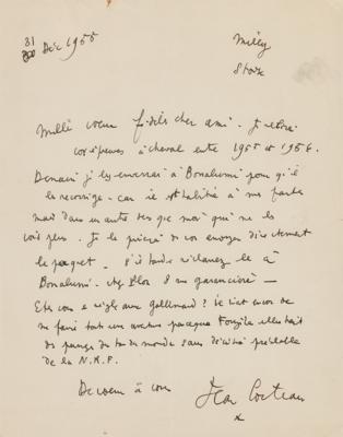 Lot #428 Jean Cocteau Autograph Letter Signed - Image 1