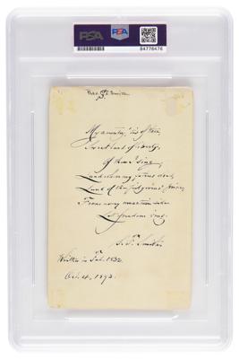 Lot #395 Samuel Francis Smith Signed Photograph with Handwritten Stanza of 'America' - Image 2