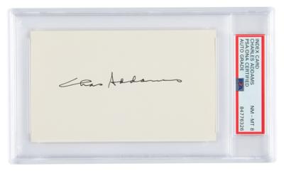 Lot #342 Charles Addams Signature - PSA NM-MT 8