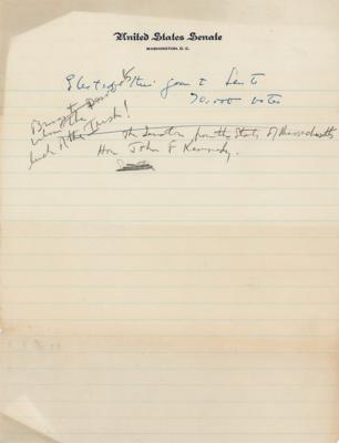 Lot #44 John F. Kennedy Handwritten Notes on Autobiography: "Served as Commander of P. T. Boat" - Image 2