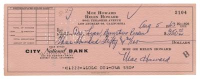 Lot #871 Three Stooges: Moe Howard Signed Check - Image 1