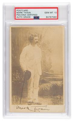 Lot #368 Samuel L. Clemens Signed Photograph in White Suit - PSA GEM MINT 10 - Image 1