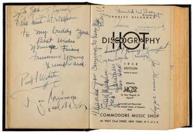 Lot #518 Jazz Legends: Hot Discography Multi-Signed Book with Over 40 Signatures, Including Fats Waller, Joe 'Tricky Sam' Nanton, Jimmie Blanton, and Louis Armstrong - Image 3