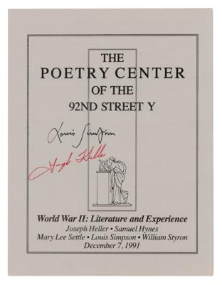 Lot #439 Joseph Heller (2) Signed Items: Photograph and Program - Image 2