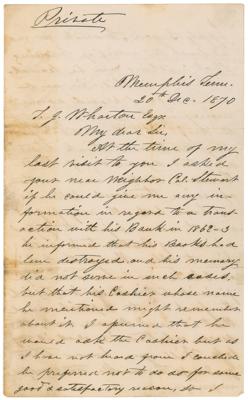 Lot #241 Jefferson Davis Autograph Letter Signed