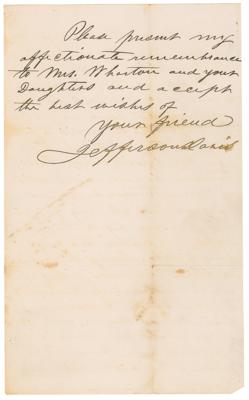 Lot #241 Jefferson Davis Autograph Letter Signed on His Desperate Financial Plight - Image 3