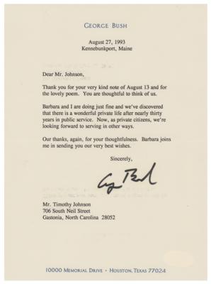 Lot #54 George Bush Typed Letter Signed on Retirement - Image 1