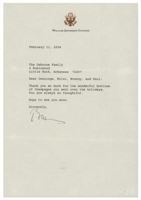 Lot #64 Bill Clinton Typed Letter Signed - Image 1