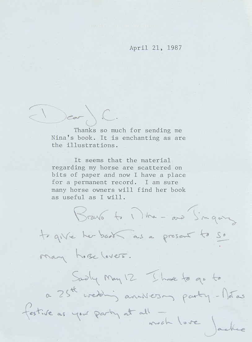 Lot #83 Jacqueline Kennedy Typed Letter Signed - Image 1