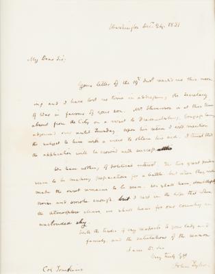 Lot #13 John Tyler Autograph Letter Signed on Politics - Image 2