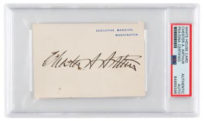 Lot #28 Chester A. Arthur Signed White House Card - Image 1