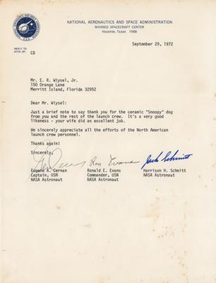 Lot #292 Apollo 17 Signed Ceramic 'Snoopy' and a Crew-Signed Letter - Image 8