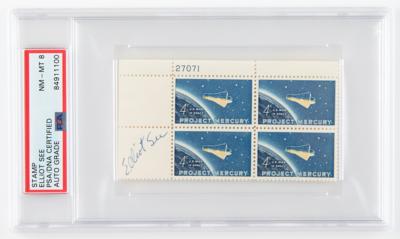 Lot #305 Elliot See Signed Stamp Block - PSA NM-MT 8 - Image 1