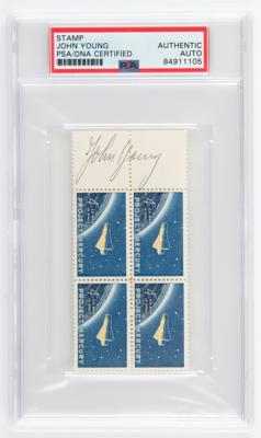 Lot #314 John Young Signed Stamp Block - Image 1