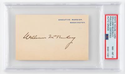 Lot #33 William McKinley Signed White House Card - PSA NM-MT 8 - Image 1
