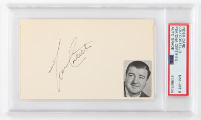 Lot #728 Lou Costello Signature - PSA NM-MT 8 - Image 1