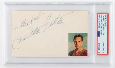 Lot #774 Charlton Heston Signature - PSA NM-MT 8 - Image 1