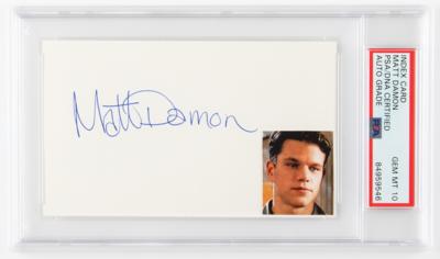 Lot #732 Matt Damon Signature - PSA GEM MT 10