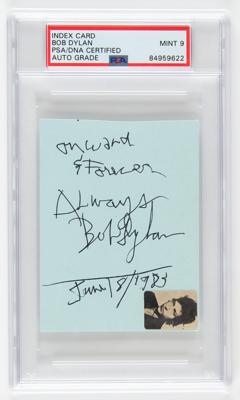 Lot #534 Bob Dylan Signature - PSA MINT 9