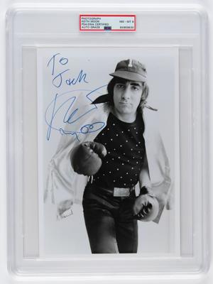 Lot #546 The Who: Keith Moon Signed Photograph - PSA NM-MT 8
