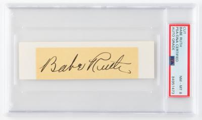 Lot #903 Babe Ruth Signature - PSA NM-MT 8