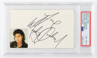 Lot #550 Michael Jackson Signature - PSA NM-MT 8