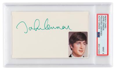 Lot #528 Beatles: John Lennon Signature - PSA MINT 9