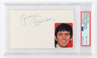 Lot #526 Beatles: George Harrison Signature - PSA NM-MT 8