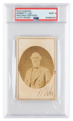 Lot #243 Robert E. Lee Signed Photograph in Confederate Uniform - PSA MINT 9