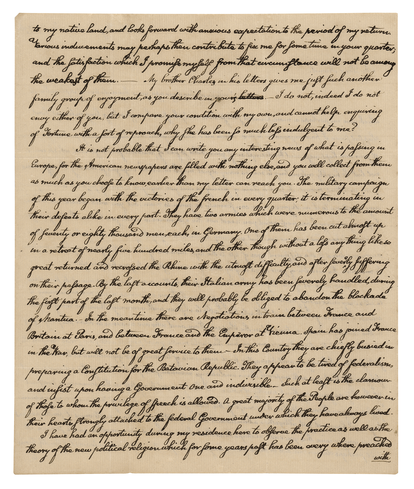 Lot #9 John Quincy Adams Autograph Letter Signed on Political Hypocrisy during French Revolution - Image 3