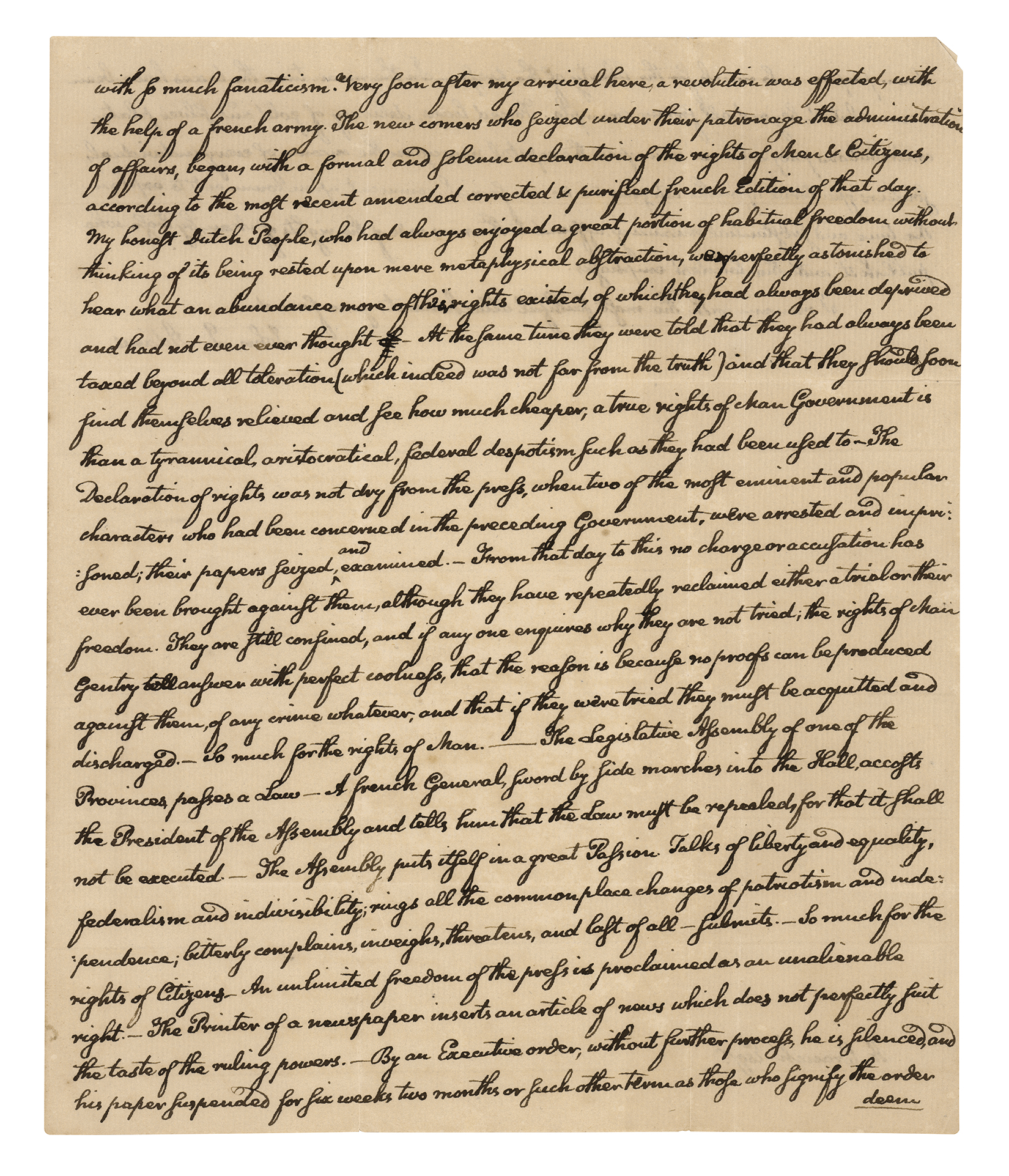 Lot #9 John Quincy Adams Autograph Letter Signed on Political Hypocrisy during French Revolution - Image 4