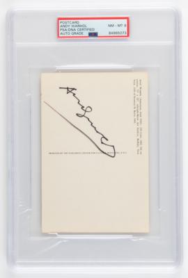Lot #323 Andy Warhol Signed Postcard - PSA NM-MT 8