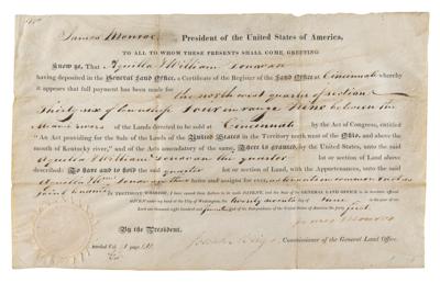 Lot #86 James Monroe Document Signed as President