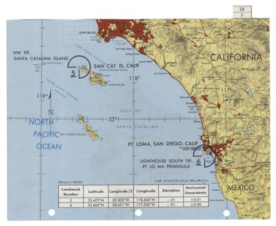 Lot #281 Apollo 9 Flown Landmark Map Checklist