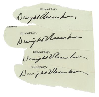 Lot #69 Dwight D. Eisenhower (4) Signatures - Image 1