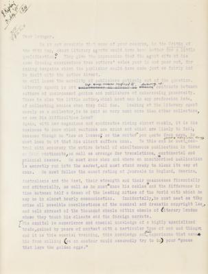 Lot #386 Rudyard Kipling Letter on the Sagacity of Literary Agents - Image 2