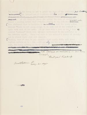 Lot #386 Rudyard Kipling Letter on the Sagacity of Literary Agents - Image 3