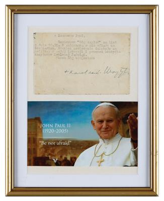Lot #218 Pope John Paul II Typed Letter Signed