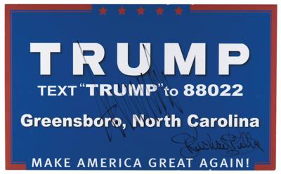 Lot #109 Donald Trump and Richard Petty Signed Campaign Rally Podium Sign - Greensboro, North Carolina (June 14, 2016) - Image 1