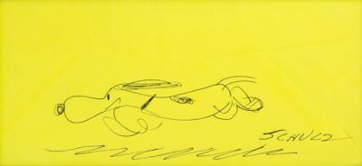 Lot #340 Charles Schulz Signed Sketch of Snoopy