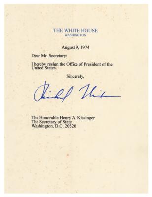 Lot #88 Richard Nixon Signed Mock Resignation