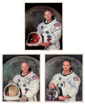Lot #282 Apollo 11 (3) Signed Photographs
