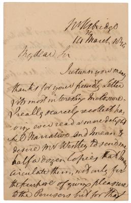 Lot #235 William Wilberforce Autograph Letter