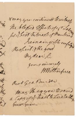 Lot #235 William Wilberforce Autograph Letter Signed - Image 3