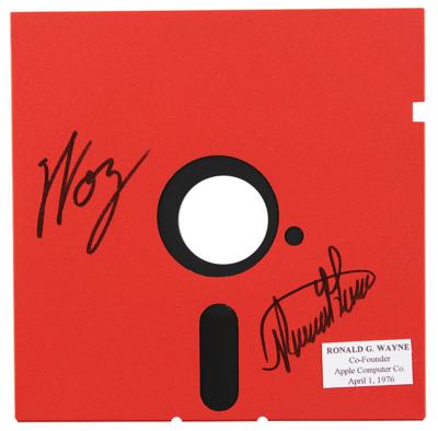 Lot #160 Apple: Steve Wozniak and Ronald Wayne Signed Floppy Disk - Image 1