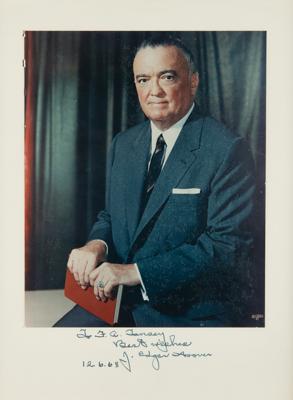 Lot #183 J. Edgar Hoover Signed Photograph - Image 1