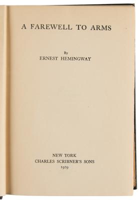 Lot #440 Ernest Hemingway: A Farewell to Arms (First Edition) - Image 2
