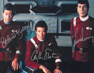 Lot #862 Star Trek: Shatner, Nimoy, and Kelley Signed Photograph - Image 1