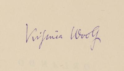 Lot #407 Virginia Woolf Signed Book: Orlando (Unsewn Ltd. Ed.) - Image 2