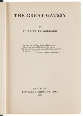 Lot #378 F. Scott Fitzgerald: The Great Gatsby (First Edition) - Image 2